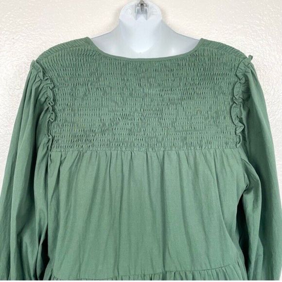 Tuckernuck Pomander Place Smocked Dress Womens Size XS Tiered Long Sleeve Green - Picture 8 of 14